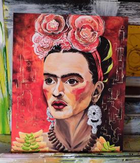 Obraz Frida – reprodukce Typ tisku: Reprodukce na plátně, Velikost: 24,5 x 30 cm