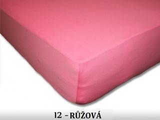 FIT Dětské bavlněné prostěradlo Jersey 140g/m2 Barva: 12 růžová, Rozměr: 70x140 cm