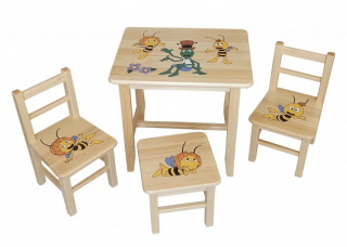 Drew-mix Dětský stůl ze dřeva se židličkami Mája Vzor 31