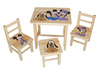 Drew-mix Dětský stůl ze dřeva se židličkami Mickey Vzor 4