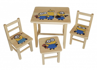 Drew-mix Dětský stůl ze dřeva se židličkami Mimoň Vzor 27