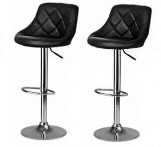 Ekspan Barová židle hocker černá - SADA 2 KUSŮ Barva: Chrom