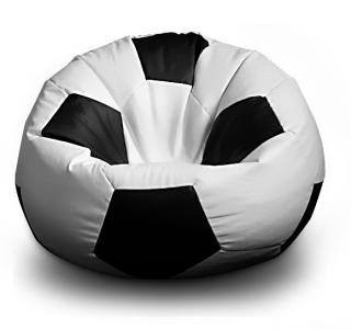 FITMANIA Sedací vak Fotbalový MÍČ XL Vzor: 01 bílo-černá
