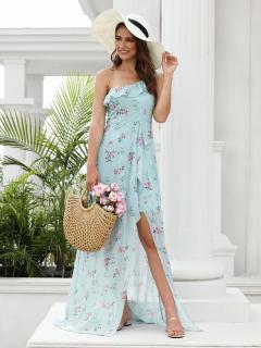 Letní květinové šaty Ever-Pretty EP07240MG Zelená Mint Velikost: 38 / 06