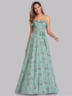 Letní květinové šaty Ever-Pretty EP07242MG Zelená Mint Velikost: 44 / 12
