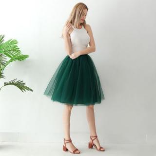 TUTU tylová sukně dámská - tmavě zelená 65 cm Velikost: UNI