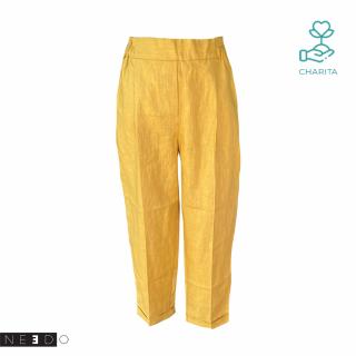 Dámské lněné kalhoty (žluté)
