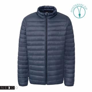 Needo Pánská prošívaná bunda s postranními zipy (tmavě modrá) Velikost: 52/54 (L)