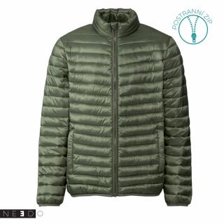 Needo Pánská prošívaná bunda s postranními zipy (tmavě zelená) Velikost: 44/46 (S)