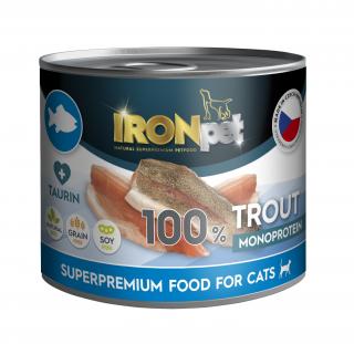 Akce 7+1 ZDARMA IronPET Cat Pstruh 100% Monoprotein 200g