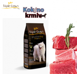 Triple crown Gourmet dog with lamb and rice 15kg– jehněčí s rýží