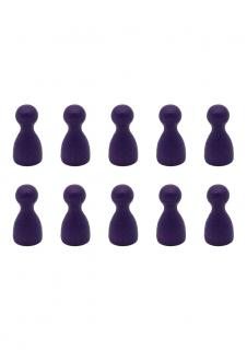 10 fialových figurek