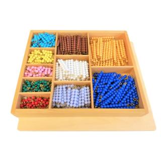Barevné počítací korálky 1-10 (55 sad v drevene krabici)