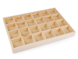 Dřevěná krabička se 24 přihrádkami