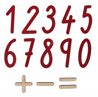 Dřevěné číslice a znaménka - 1 sada