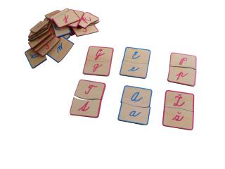 Dřevěné puzzle Párování psacích písmen