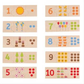 Dřevěné puzzle Počítání do 10 (Bigjigs)