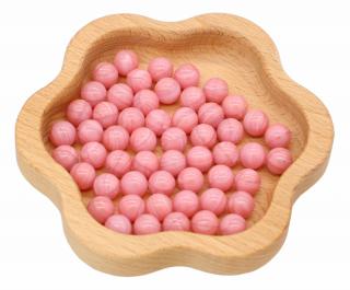 Růžové kuličky o průměru 10 mm (15 kusů)