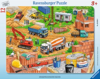 Vkládací puzzle Práce na staveništi (12 dílků)