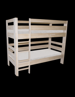 Patrová postel povrchová úprava: mořená, rozměr: 100x200