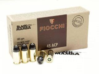 náboj pistolový Fiocchi .45ACP, 185gr/12g, FMJ-TC, Black Mamba