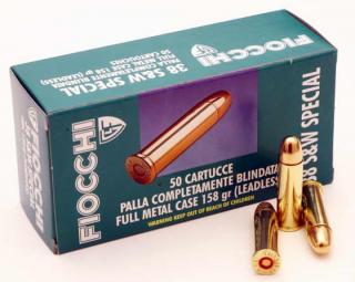 náboj revolverový Fiocchi .38 Special, FMC ZP 158 grs, 10,25g