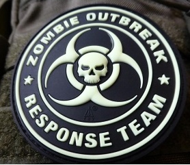 nášivka 3D JTG  Zombie Outbreak Response Team  ,čenrá/fluorescent