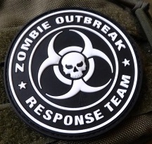 nášivka 3D JTG  Zombie Outbreak Response Team  ,černá/bílá