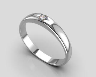 Prsten z bílého zlata s přírodním diamantem SI1-G 0,063 ct, Au 585/1000+Rh hmotnost: 1,82 g, velikost prstenu: 51