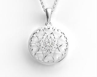 Stříbrný přívěsek Mandala – Květ života - kubický zirkon 2,9 g, Ag 925/1000+Rh