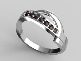 Stříbrný prsten - granát 2,4 g, Ag 925/1000+Rh velikost prstenu: 58