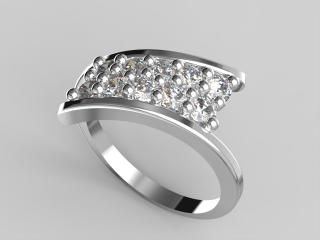 Stříbrný prsten - kubický zirkon 3,4 g, Ag 925/1000+Rh velikost prstenu: 57