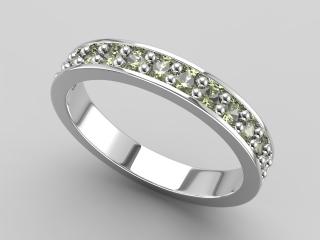 Stříbrný prsten - vltavín 3,1 g, Ag 925/1000+Rh velikost prstenu: 53