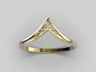 Zlatý prsten s diamanty SI1-G - 5ks - 0,0359 ct, Au 585/1000 hmotnost: 1,26 g, velikost prstenu: 50