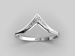 Zlatý prsten z bílého zlata 1,34 g, diamanty SI1-G - 5ks - 0,0359 ct, Au 585/1000 hmotnost: 1,27 g, velikost prstenu: 55