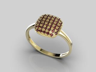 Zlatý prstýnek - granát, Au 585/1000 hmotnost: 1,73 g, velikost prstenu: 50
