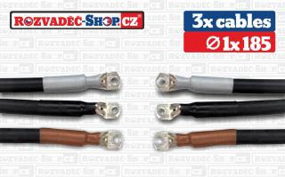 SADA 3 x cable 1 x 185 , 540A , průměr oka 12 mm Delka 10 m