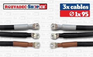 SADA 3 x cable 1 x 95 , 354A , průměr oka 12 mm Delka 25 m