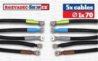 SADA 5 x cable 1 x 70 , 297A , průměr oka 10 mm Delka 10 m