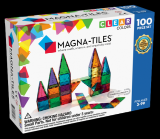 Magnetická stavebnice MagnaTiles 100 Clear - průhledná