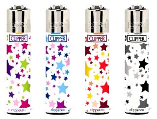 Zapalovač Clipper Classic Large Stars 3 CP11R Barva: červená