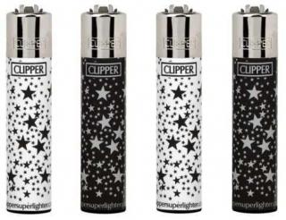 Zapalovač Clipper Classic Large Stars CP11R Barva: bily