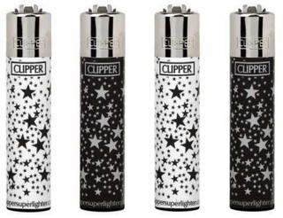 Zapalovač Clipper Classic Large Stars CP11R Barva: cerny