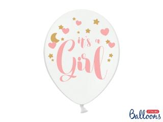 Balónek bílý s nápisem It's a Girl - 30cm