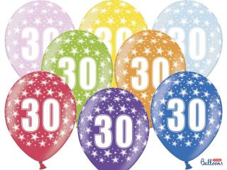 Balónek číslo 30 - mix barev (5ks)