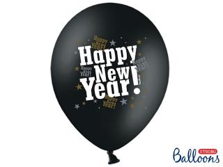 Balónek  Happy new year  černý - 30cm