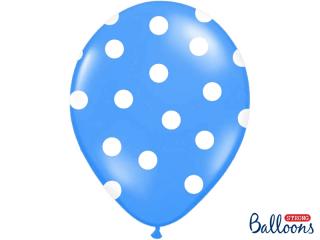 Balónek modrý s bílými puntíky - 30cm