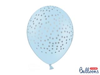 Balónek modrý se stříbrnými puntíky - 30cm