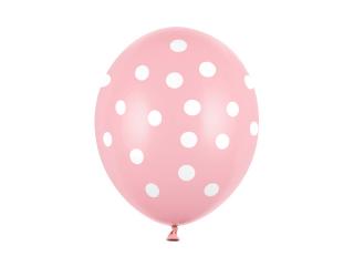 Balónek světle růžový s bílými puntíky - 30cm