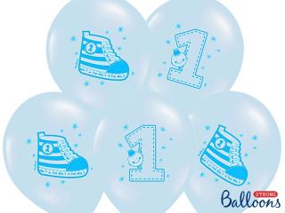 Balónky 1. narozeniny - modré (6ks)